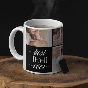 Minimal Modern Best Vater je Script FotoCollage Kaffeetasse