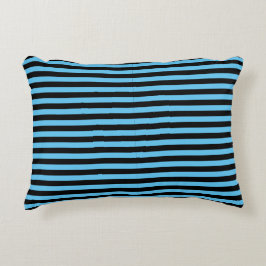 Minimal modern blau und schwarz gestreift dekokissen