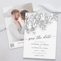 Minimal Modern Boothbay Hafen Maine Karte