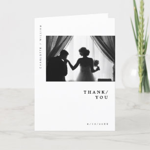 Minimal Modern Chic Typografy Foto Hochzeit Danke