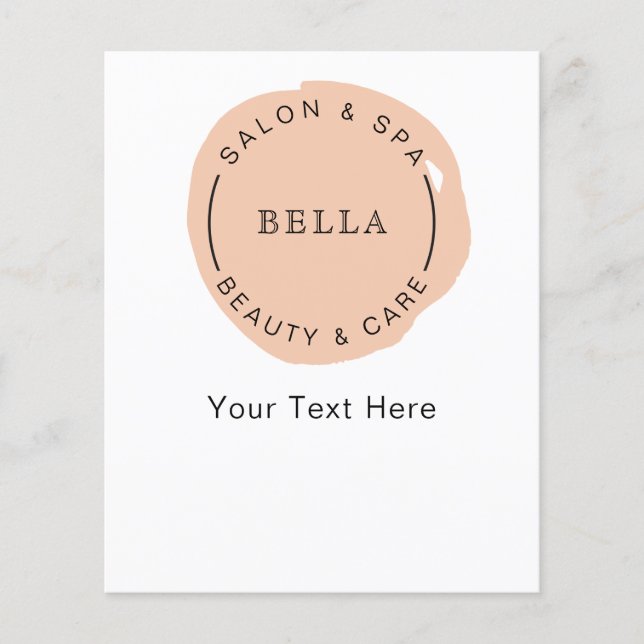 Minimal Modern Coral Salon Wellness-Center Coupons Flyer (Vorne)