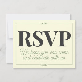 Minimal Modern Editable Wedding RSVP Karte