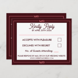 Minimal Modern Editable Wedding RSVP Karte
