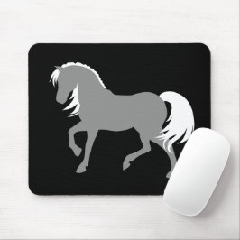 Minimal Modern Elegant Chic Einfaches Graues Pferd Mousepad