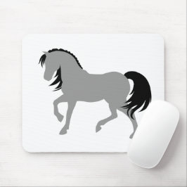 Minimal Modern Elegant Chic Einfaches Graues Pferd Mousepad