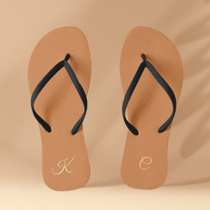 Minimal Modern Elegante Terracotta Einfaches Mongr Flip Flops