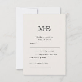 Minimal Modern Elopement Wedding RSVP Card Karte