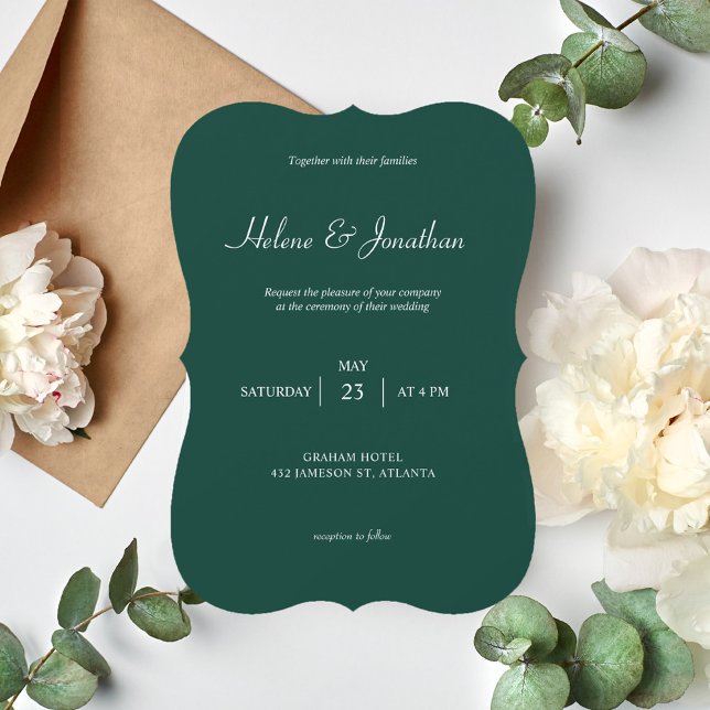 Minimal Modern Emerald Green Wedding Einladung (Von Creator hochgeladen)