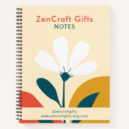 Minimal Modern Floral Terracotta Mustard Green Notizbuch