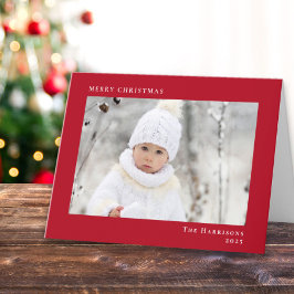 Minimal Modern frohe Weihnachten Rotes Foto