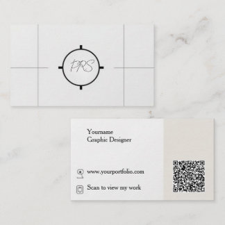 Minimal Modern Graphic Designer QR Code Visitenkarte