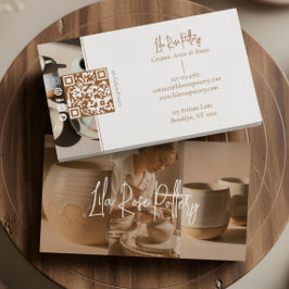 Minimal Modern hand Made Pottery Photo Collage Visitenkarte