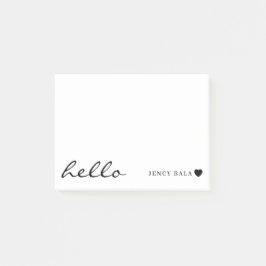 Minimal Modern Heart White Design Post-it Klebezettel
