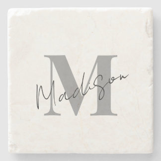 Minimal Modern Initial Monogram Steinuntersetzer