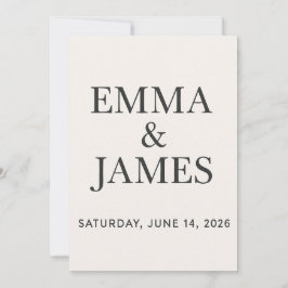 Minimal Modern Ivory Save the Date