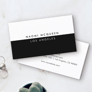 Minimal modern Luxus Schwarz und Weiß einfach Visitenkarte