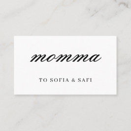 Minimal Modern Mommy Contact Design Rabattkarte