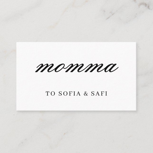 Minimal Modern Mommy Contact Design Rabattkarte (Vorderseite)