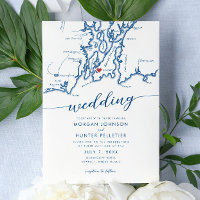 Minimal Modern Newport Rhode Island Map Wedding