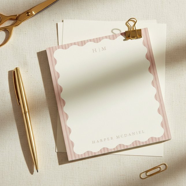 Minimal Modern Personalized Blush Notepad  Notizblock (Von Creator hochgeladen)
