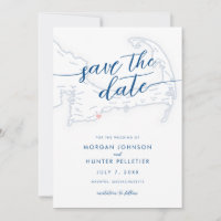 Minimal Modern Popponesset Inn Map Save the Date