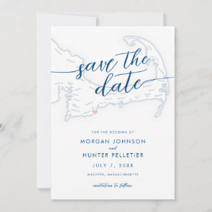 Minimal Modern Popponesset Inn Map Save the Date