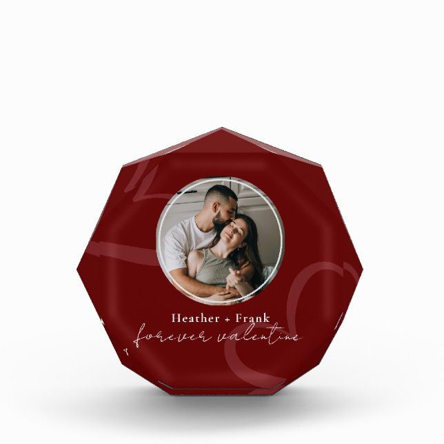 Minimal Modern Romantic Red Forever Valentines Fotoblock (Vorderseite)