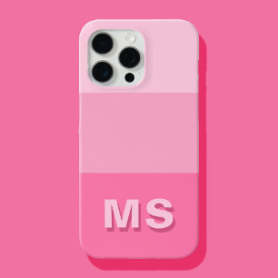 Minimal Modern rosa Anfangsmonogramm Case-Mate iPhone Hülle