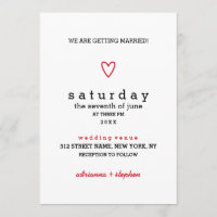 Minimal modern | Rotes Herz | Hochzeit