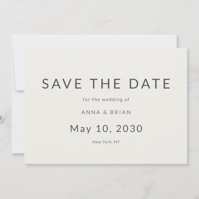 Minimal Modern Save the Date with Monogram (Vorderseite)