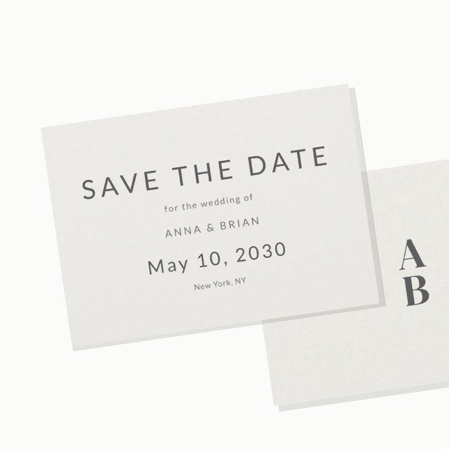 Minimal Modern Save the Date with Monogram (Von Creator hochgeladen)