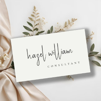 Minimal Modern Simple Black and White Script Visitenkarte