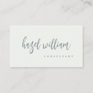 Minimal Modern Simple Black Gray White Script Visitenkarte