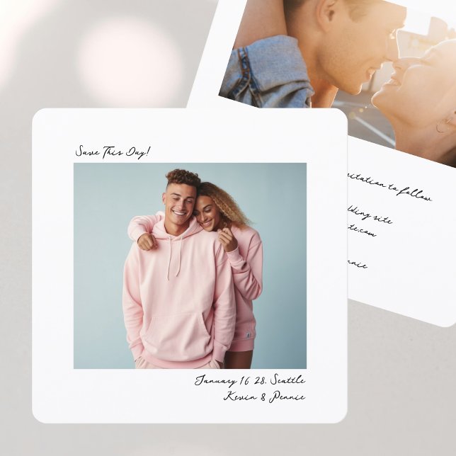 minimal modern simple Insta Film Photo Wedding  Save The Date (Von Creator hochgeladen)