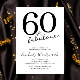 Minimal Modern Sixty and Fabulous 60th Birthday Einladung