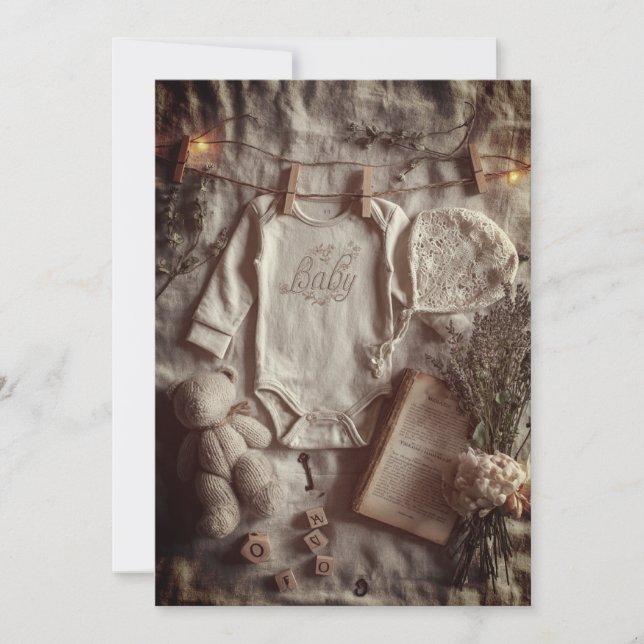 Minimal & modern sprinkle | Weichneutral Einladung (Vorderseite)