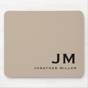 Minimal Modern Trendy Monogram Mousepad