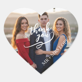 Minimal Modern Wedding Photo Thank You Sticker