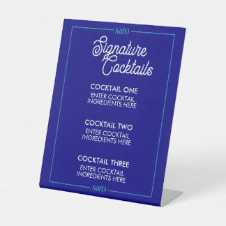 Minimal Modern Wedding Signature Cocktail Sign Sockelschild
