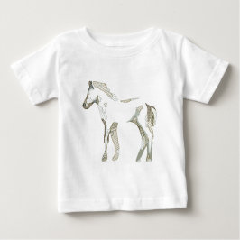 Minimal & modern Weißes Pferd Zeichnend Elegantes  Baby T-shirt