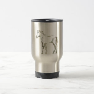 Minimal & modern Weißes Pferd Zeichnend Elegantes Reisebecher