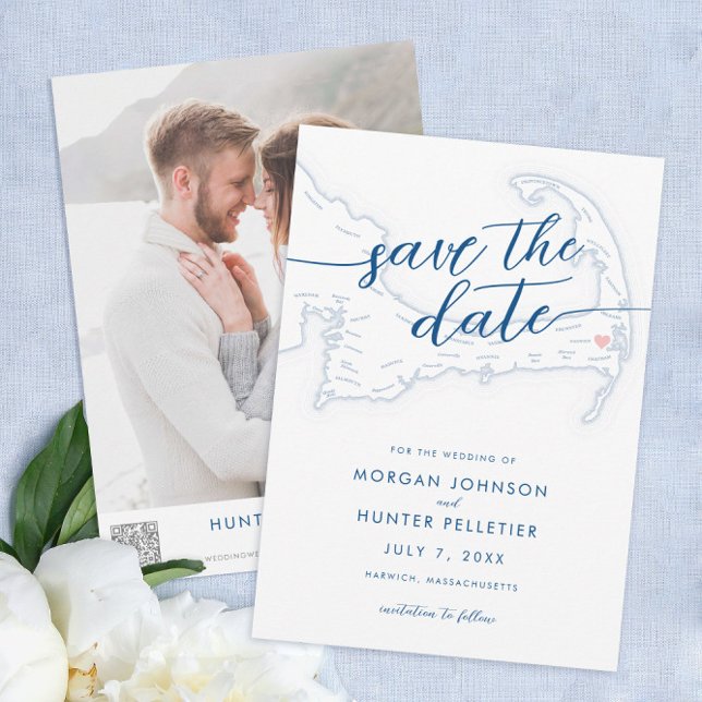 Minimal Modern Wequassett Resort Karte (Wequassett Resort Wedding Save the Date minimal modern navy blue by Coastal Map Designs)