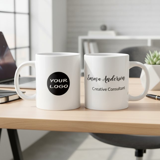 Minimal Modern | Your Logo Jumbo-Tasse (Von Creator hochgeladen)