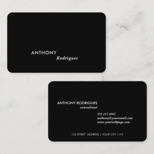 Minimal moderne Berufliche Black Business Card Visitenkarte