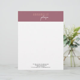 Minimal Moderne Berufliche Dusty Rose Einfach Briefbogen