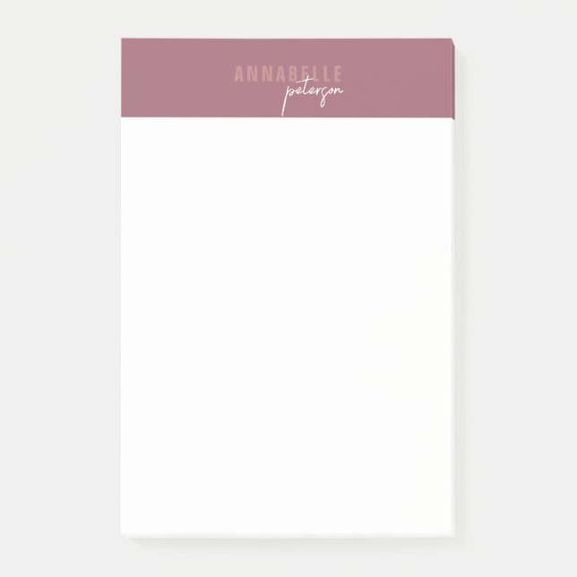 Minimal Moderne Berufliche Dusty Rose Einfach Post-it Klebezettel (Vorderseite)