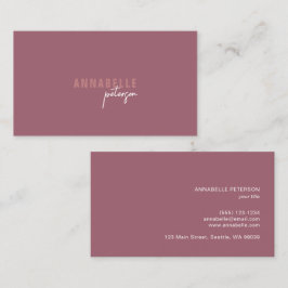 Minimal Moderne Berufliche Dusty Rose Einfach Visitenkarte