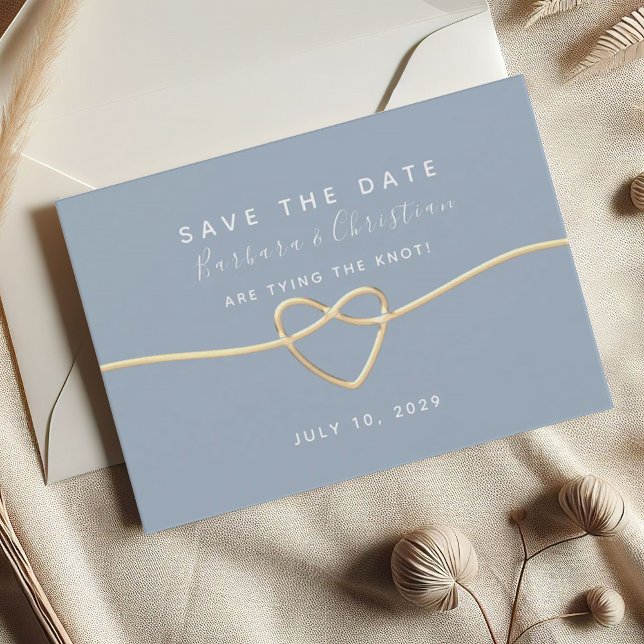 Minimal moderne bläuliche Hochzeit spart das Datum Save The Date (Von Creator hochgeladen)