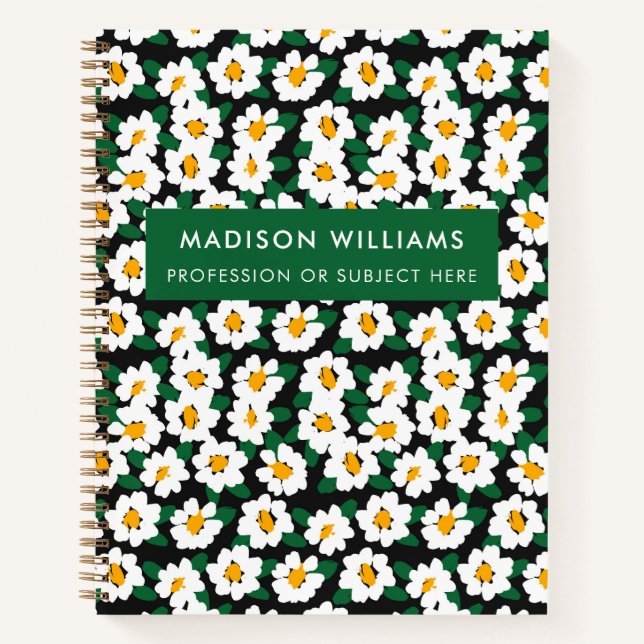 Minimal moderne Blume Notebook Notizbuch (Vorderseite)