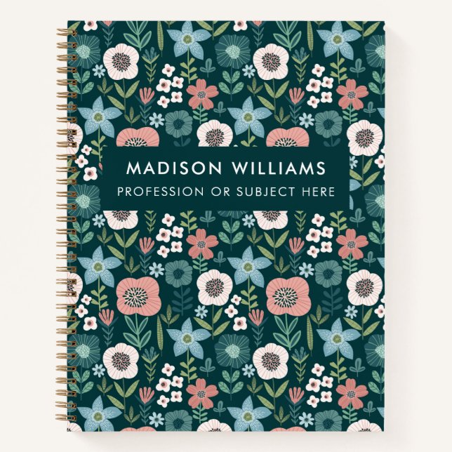 Minimal moderne Blume Notebook Notizbuch (Vorderseite)